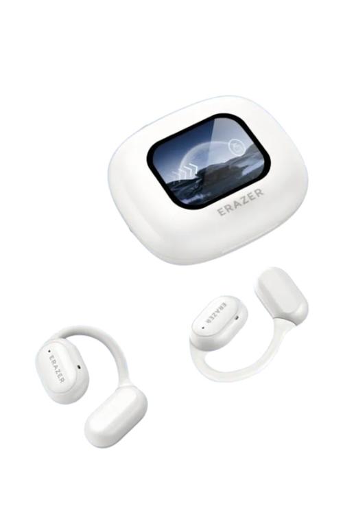 Refurbished Erazer True Wireless Open Ear Earbuds Bluetooth 5.4 Earphones, Waterproof ,35h Play time White